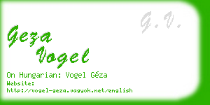 geza vogel business card