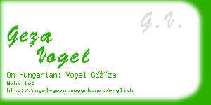 geza vogel business card